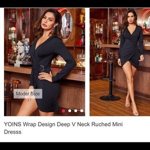 Wrapped design v-neck dress